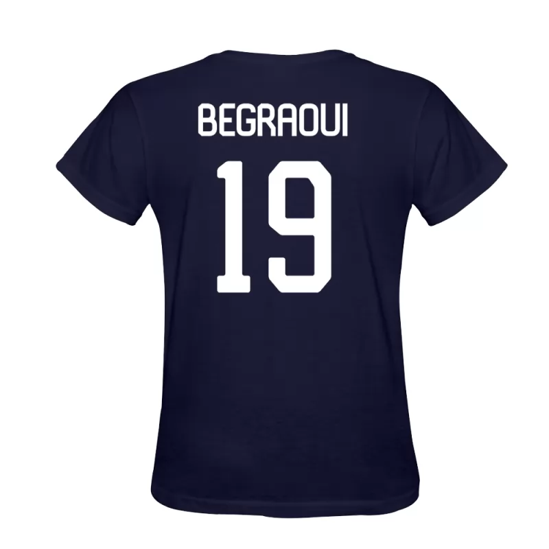 Män Yanis Begraoui #19 Mörkblå T-shirt Design Matchtröjor Tröjor