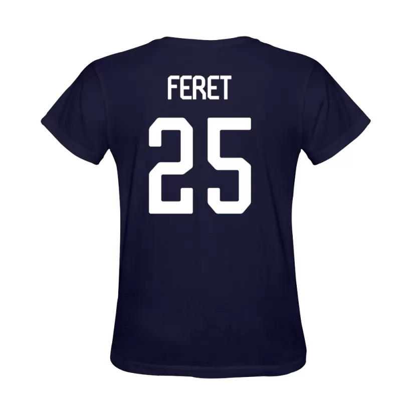 Män Julien Feret #25 Mörkblå T-shirt Design Matchtröjor Tröjor