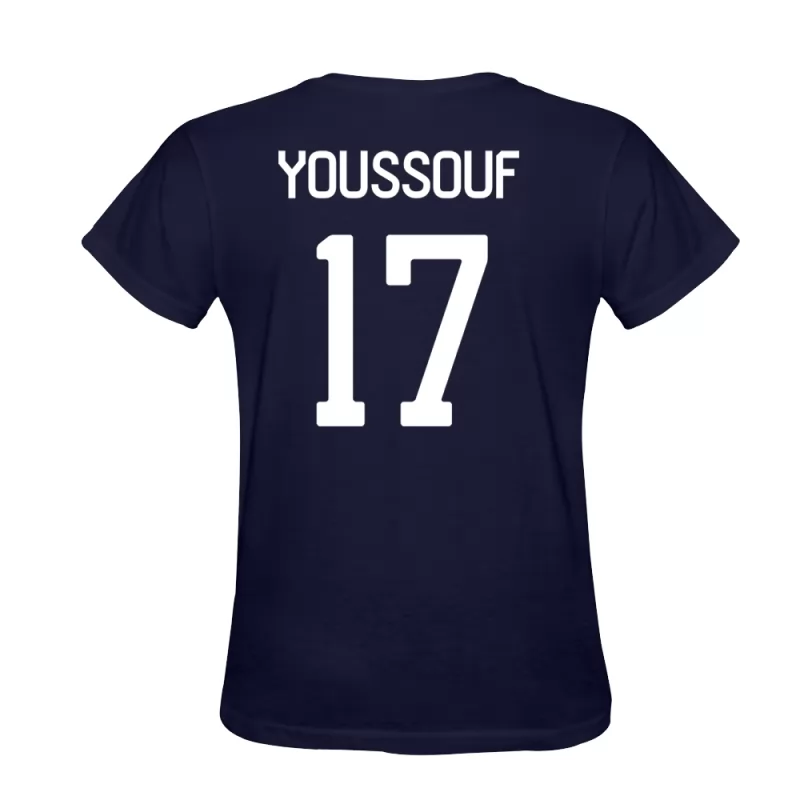 Män Benjaloud Youssouf #17 Mörkblå T-shirt Design Matchtröjor Tröjor