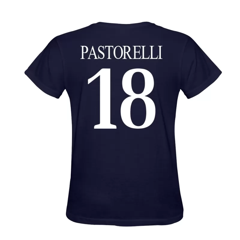 Män Lorenzo Pastorelli #18 Mörkblå T-shirt Design Matchtröjor Tröjor