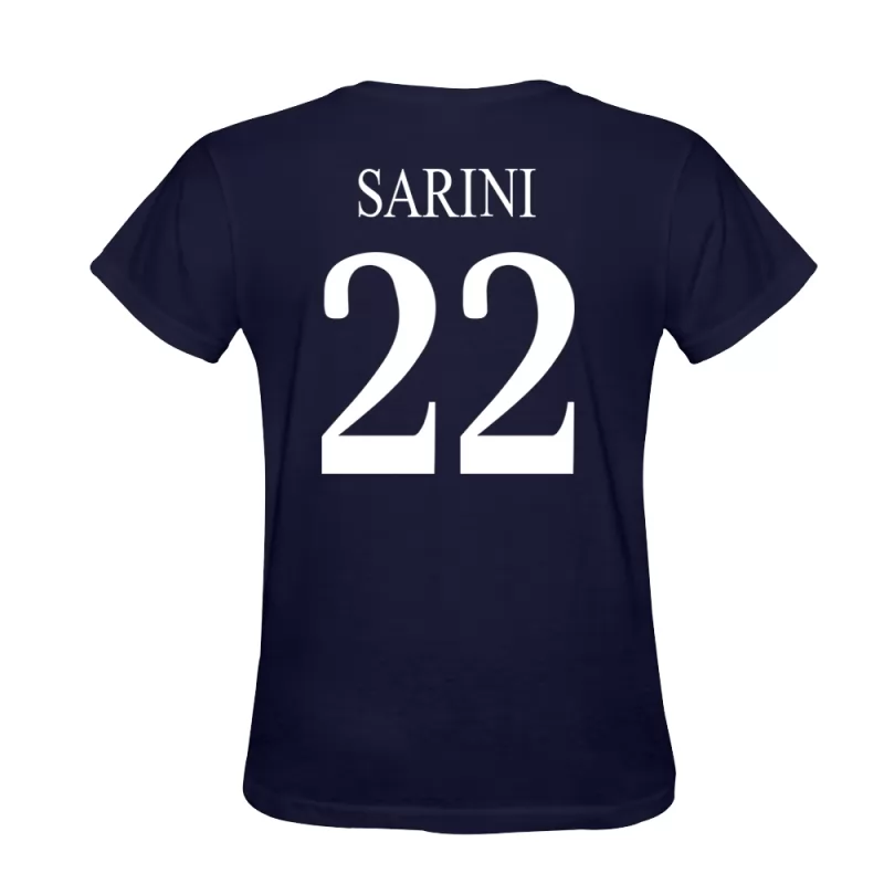 Män Lorenzo Sarini #22 Mörkblå T-shirt Design Matchtröjor Tröjor