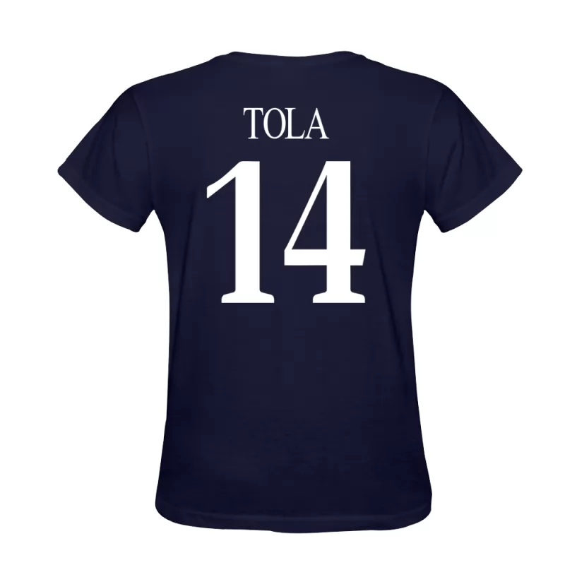 Män Brenton Tola #14 Mörkblå T-shirt Design Matchtröjor Tröjor