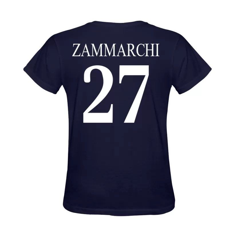 Män Andrea Zammarchi #27 Mörkblå T-shirt Design Matchtröjor Tröjor